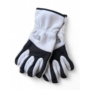 The North Face fleece gloves white and grey
